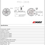 EMAX PRO Serie 2808 1350KV 1500KV 1900KV Bürstenloser Motor Langstrecken beladung RC FPV Racing Freestyle Multi kopter Quadcopter UAV